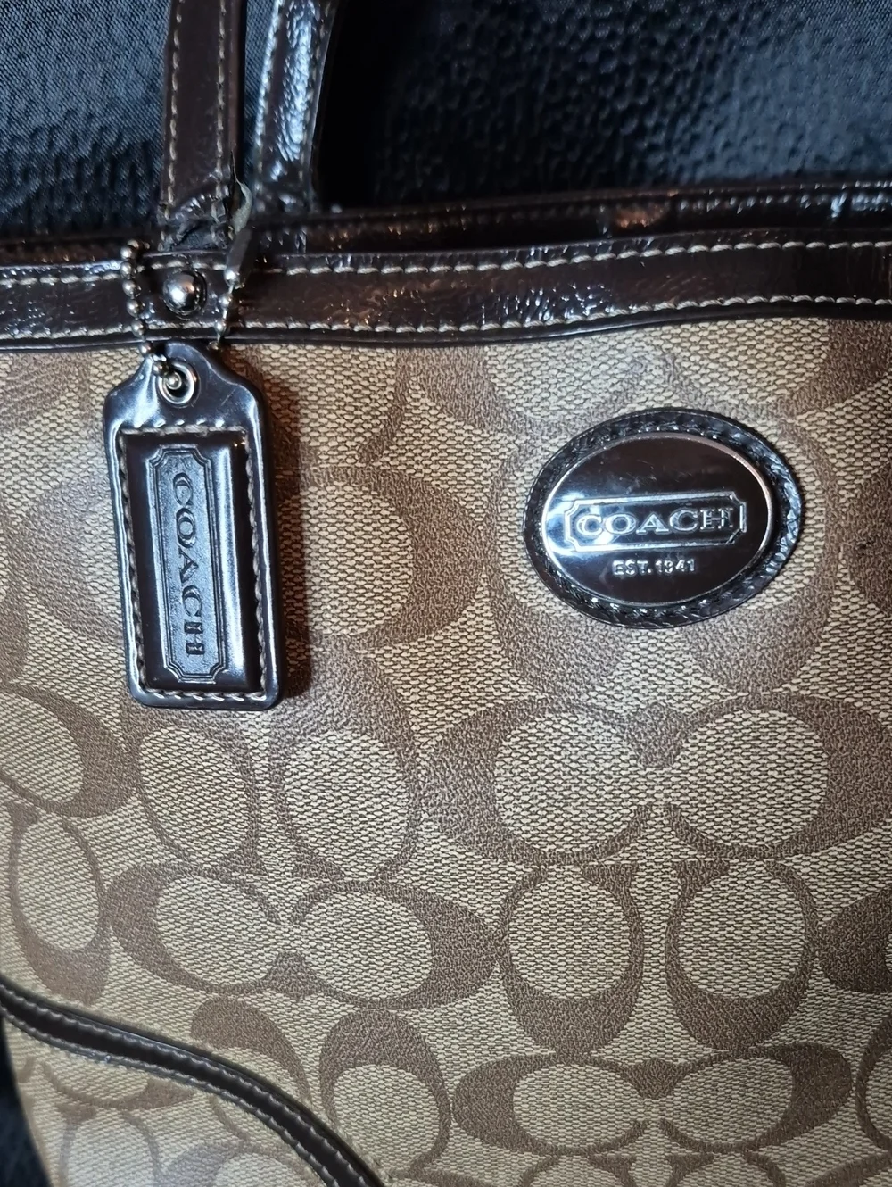 REHAB COACH Brown Signature Canvas Tote